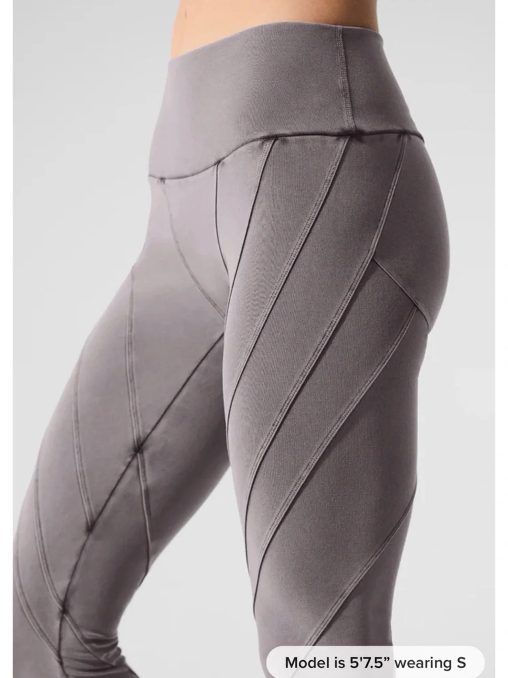 ALO Yoga Alosoft Washed Cool Grey High-Waist‎ Sunray Leggings extra small